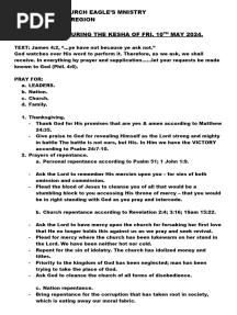 Dem Prayer Points For The Kesha 10TH May 2024