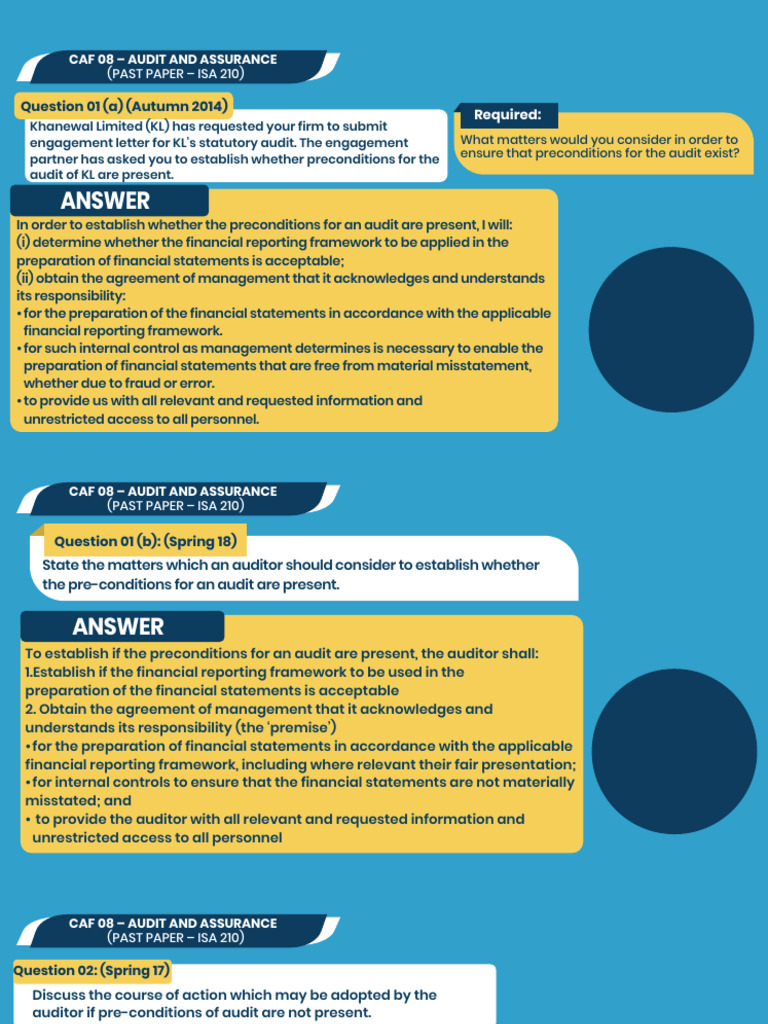 Audit Preconditions & Engagement Guide | PDF | Audit | Financial Audit