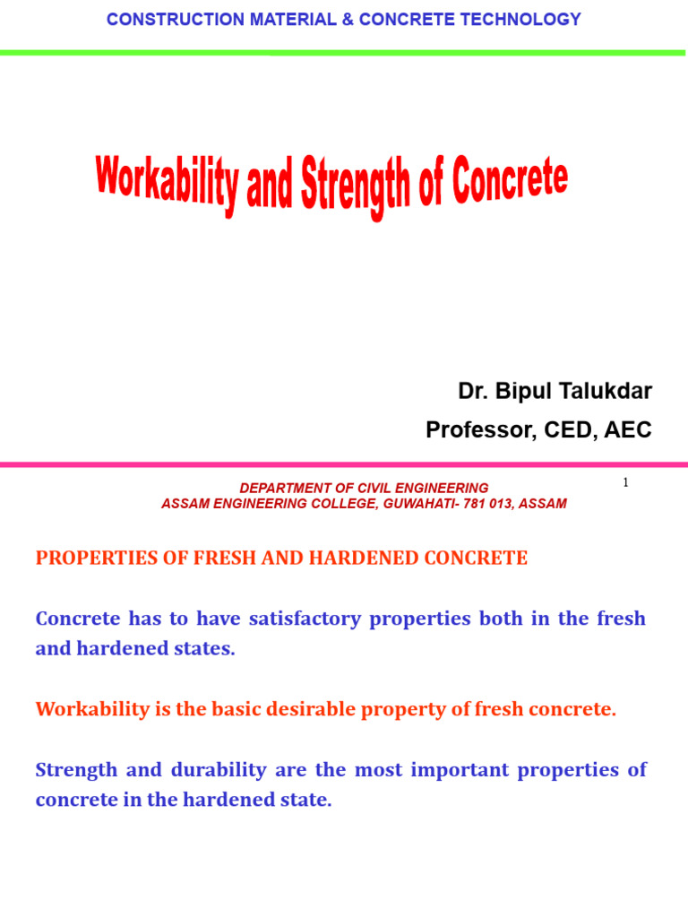 Workability and Strength of Concrete | PDF | Concrete | Strength Of ...