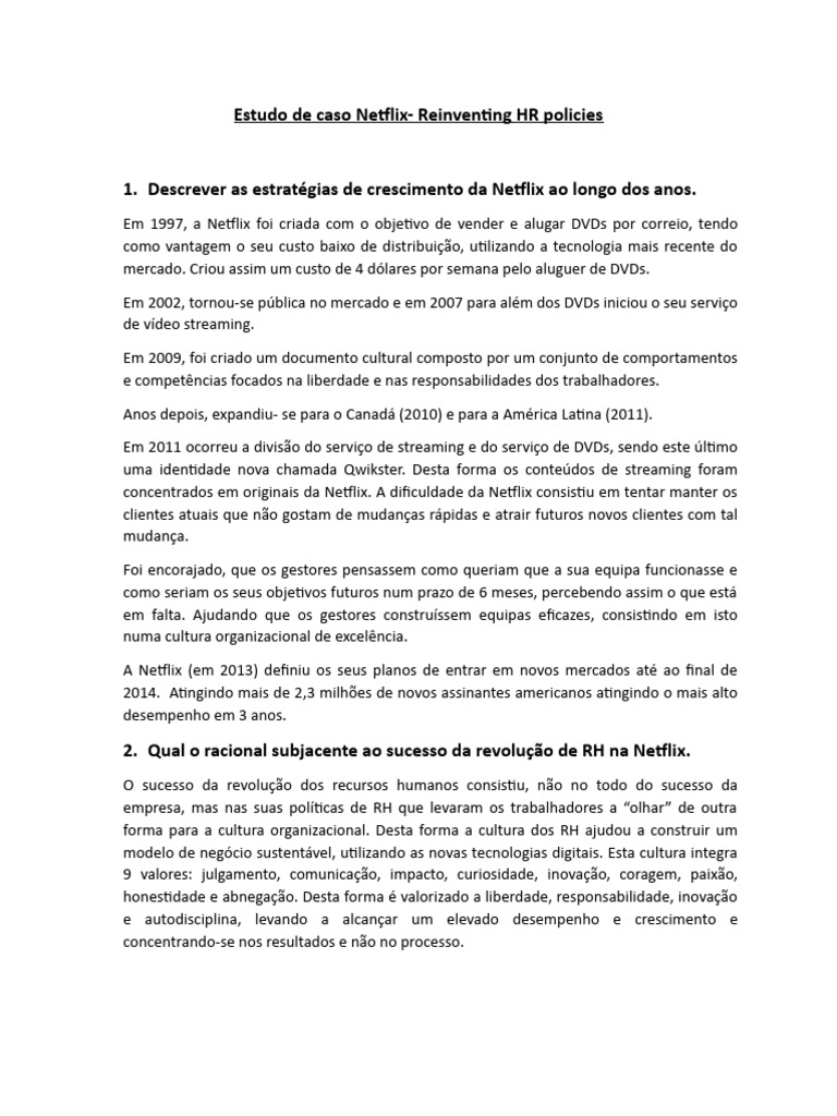 Estudo de caso netflix download gr tis pdf gest o de recursos