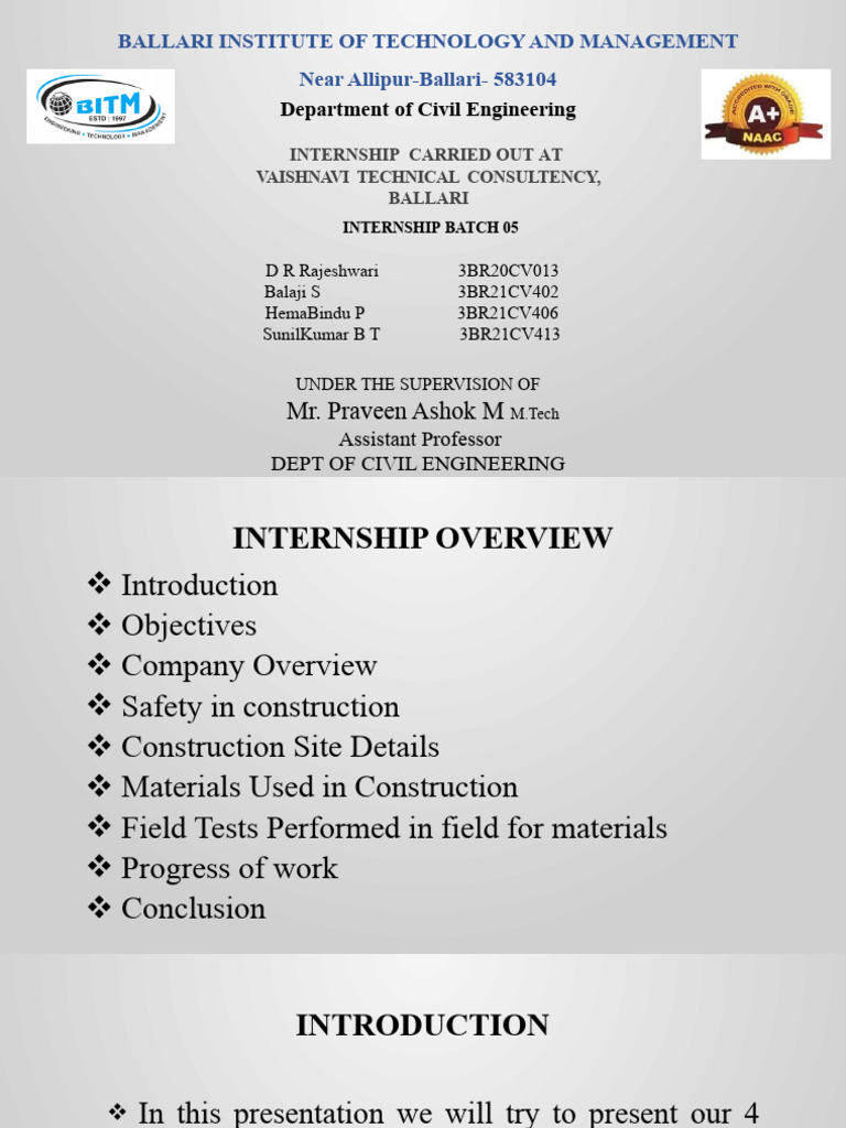 Internship Pdf Cement Concrete