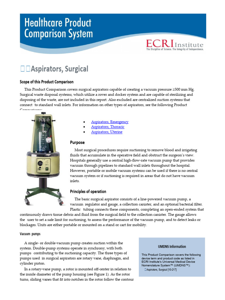 Aspirators, Surgical.. | PDF | Pump | Health Care