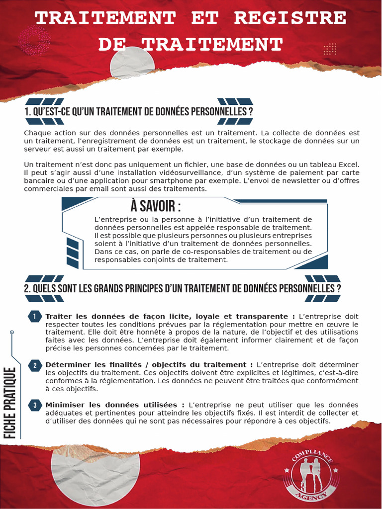 Fiche Pratique : Registre de Traitement RGPD | PDF | Informatique ...