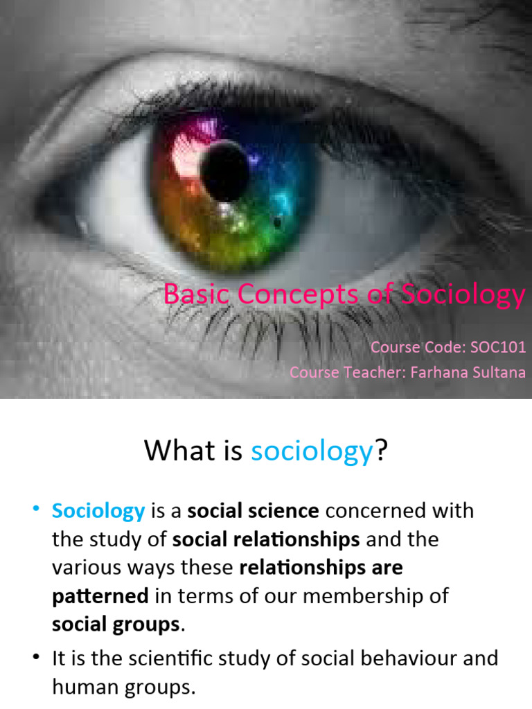 Mod01 - Sociology & Its Basic Concepts | PDF | Sociology | Social Sciences
