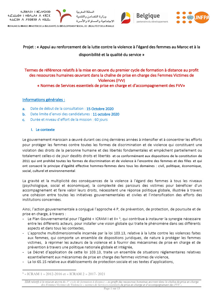 Formation à distance pour FVV au Maroc | PDF | Violence contre les ...