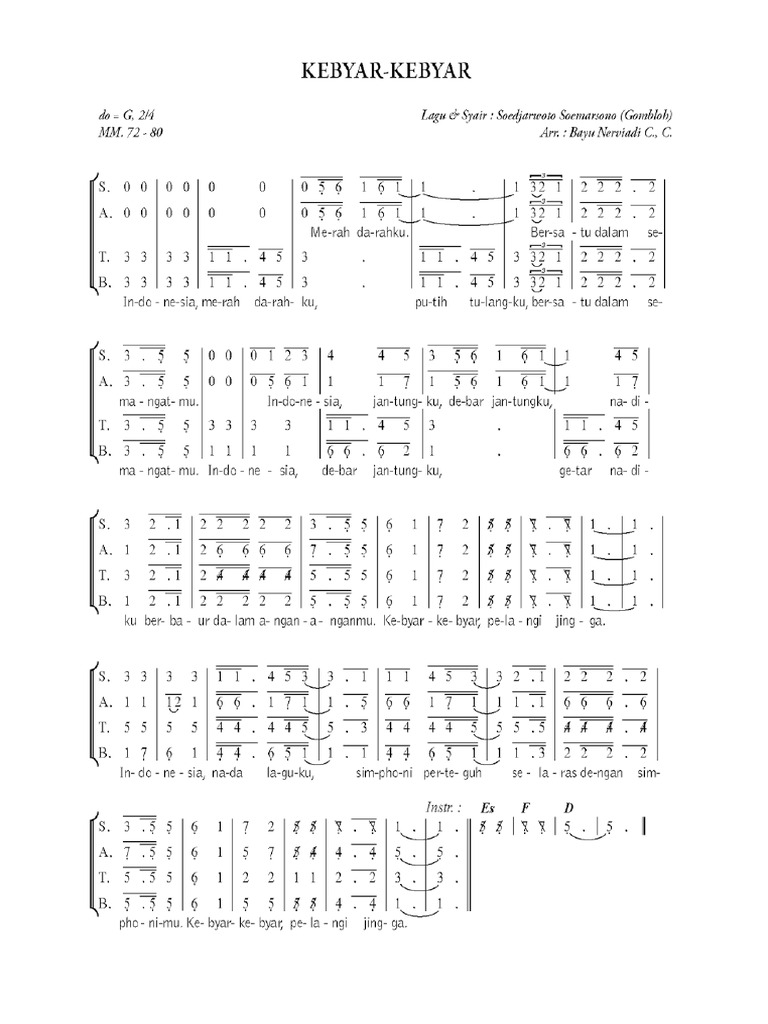 Chord Lagu Kebyar-Kebyar | PDF