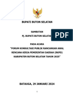 Sambutan Pj. Gubernur Sulawesi Tenggara Pada Acara Sultra Eeconomic Outlook