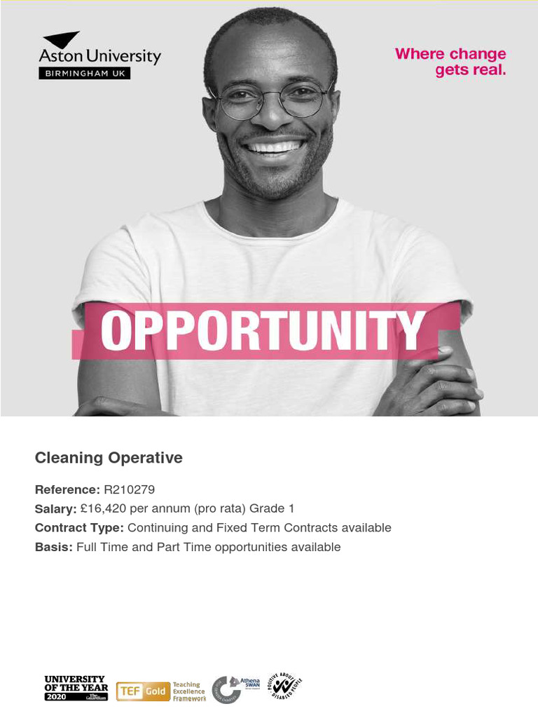 University Cleaning Operative Job Vacancy | PDF | Equal Opportunity
