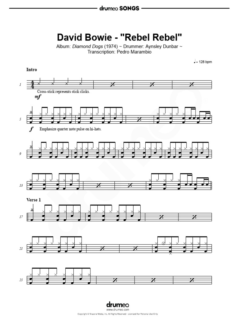 Rebel Rebel | PDF | David Bowie | Hard rock