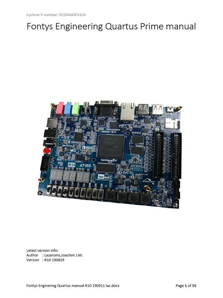 Fontys Quartus Prime Manual R10 | PDF | Vhdl | Computer File