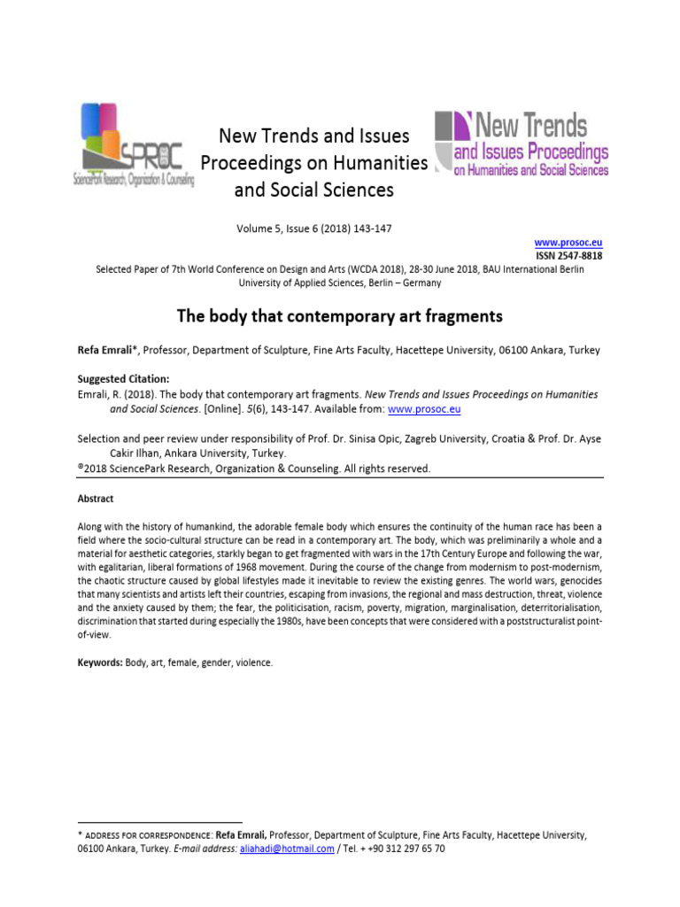 The Body That Contemporary Art Fragments | PDF | Identity (Social ...