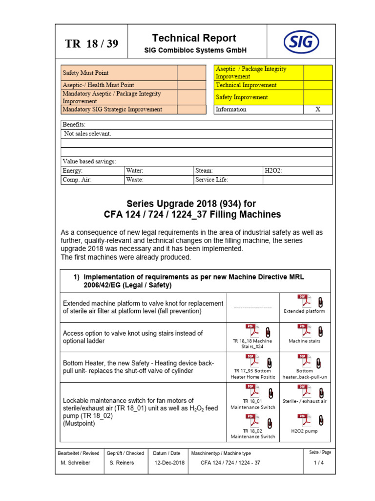 2018 Series Upgrade for CFA Filling Machines | PDF | Pump | Mechanical ...
