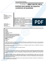 ABNT ISO - TR 10014 - Diretrizes para Gestão de Aspectos Econômicos Da Qualidade