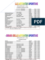 Orari Palestra 2011 - 2012