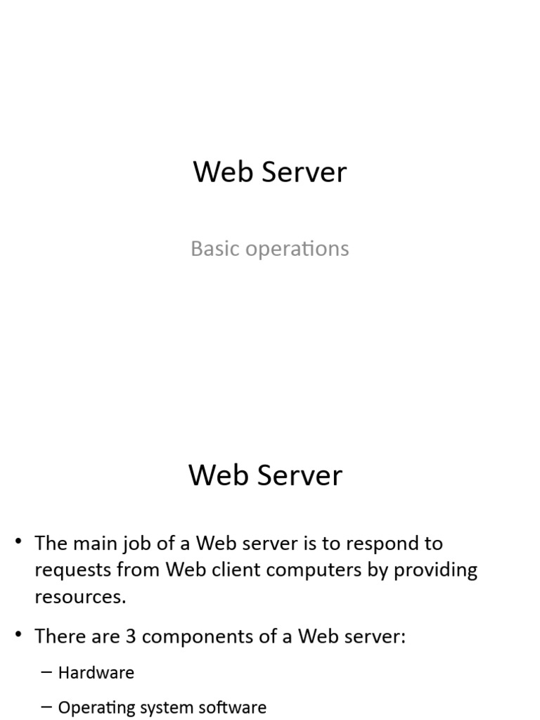Web server basic operations pdf world wide web internet web