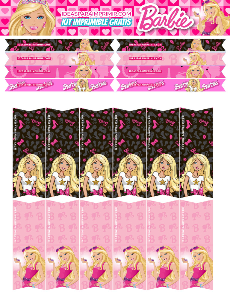 Candy Bar Barbie Kit Cumpleanios para Imprimir Gratis | PDF