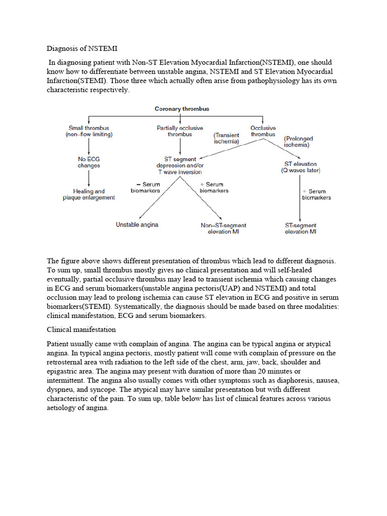 lirerature review NSTEMI diagnosis and treatment | PDF | Myocardial ...