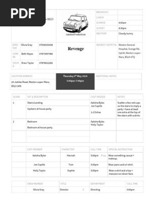 short film call sheet 2