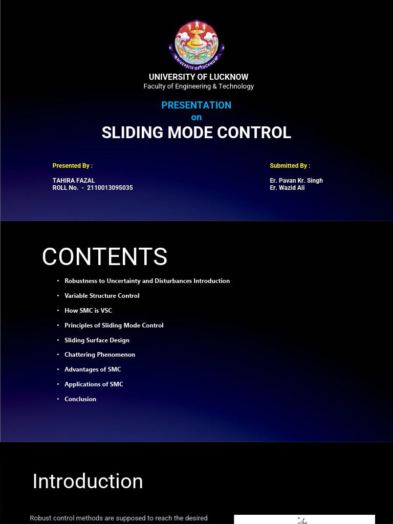 Introduction To Sliding Mode Control | PDF | Control Theory | Mechanics
