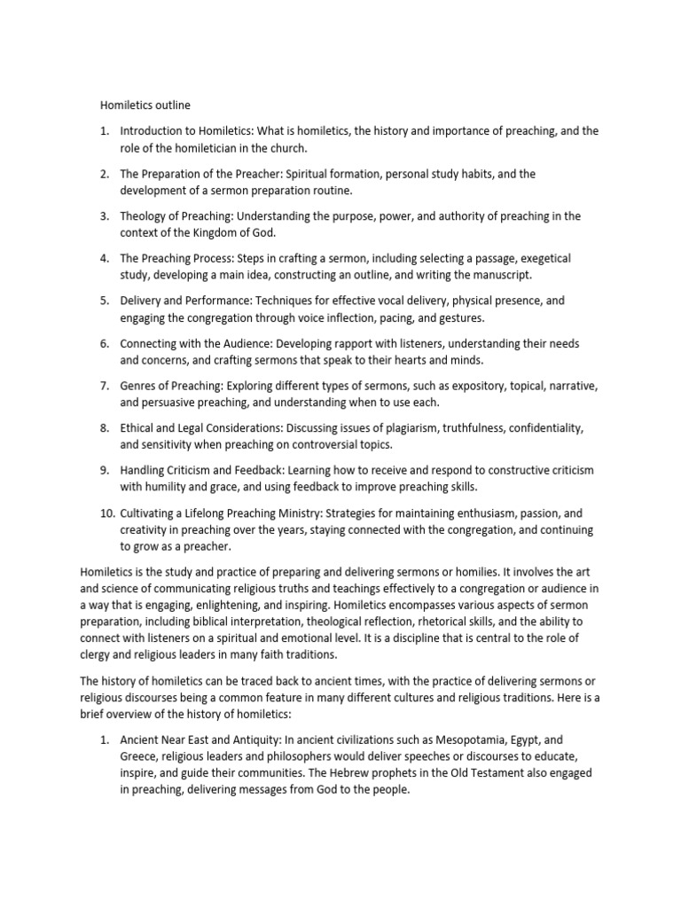 Introduction To Homiletics Pdf Sermon Homiletics
