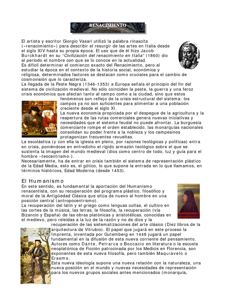 Historia del Renacimiento Italiano | PDF | Renacimiento | Perspectiva ...