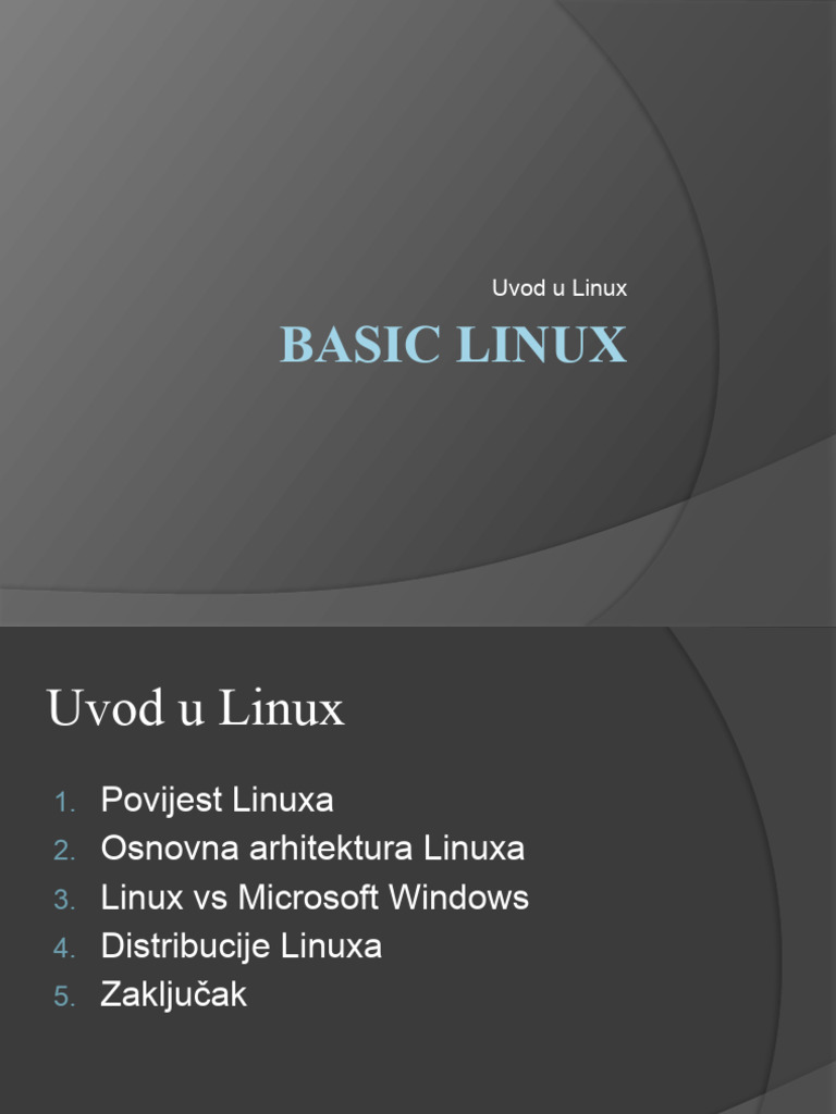 Basic Linux - Uvod U Linux | PDF