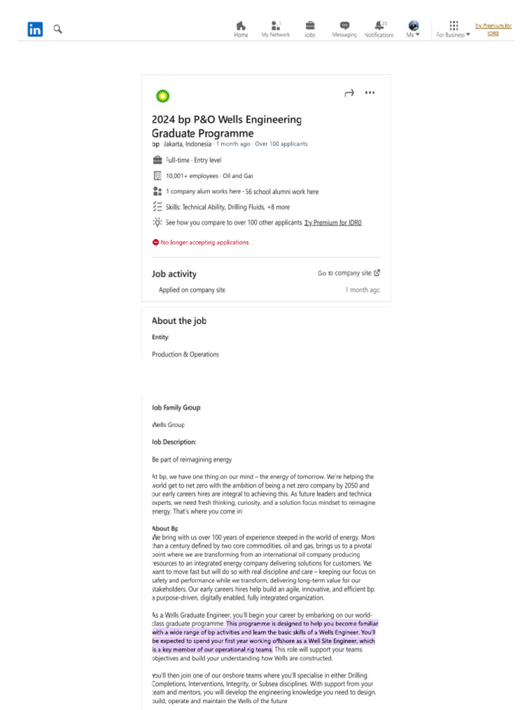 Wells Engineer Graduate Program BP | PDF