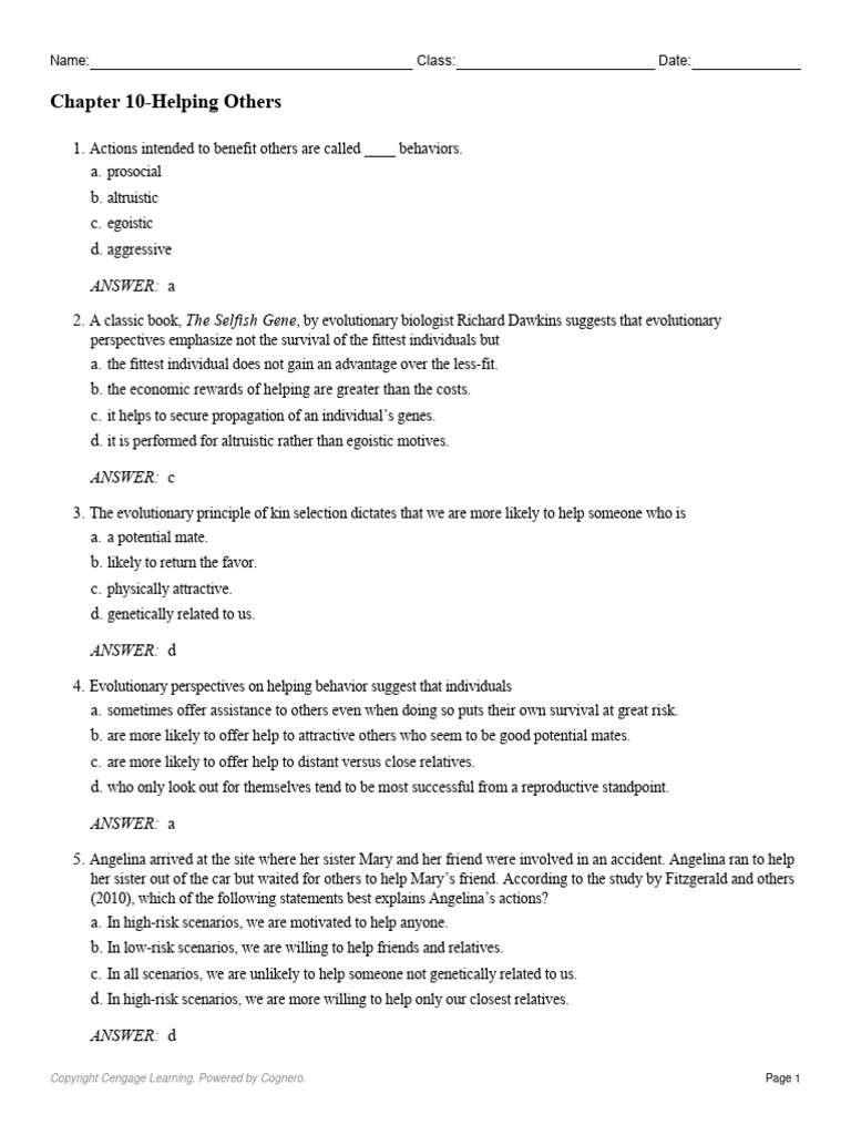 Chapter 10 Helping Others | PDF | Empathy | Altruism