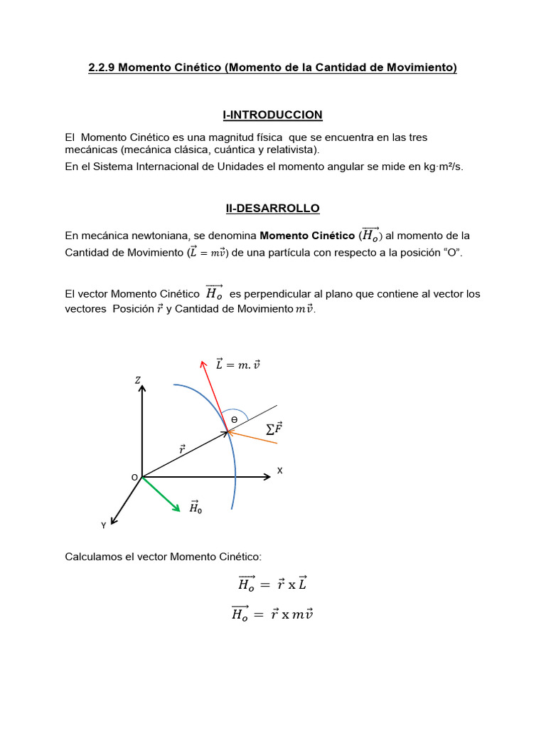 Momento Cinético de Partículas | PDF | Impulso | Esfuerzo de torsión