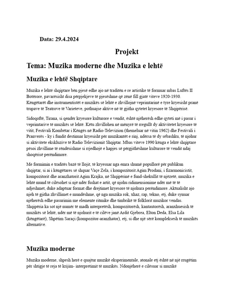 Muzika Moderne | PDF