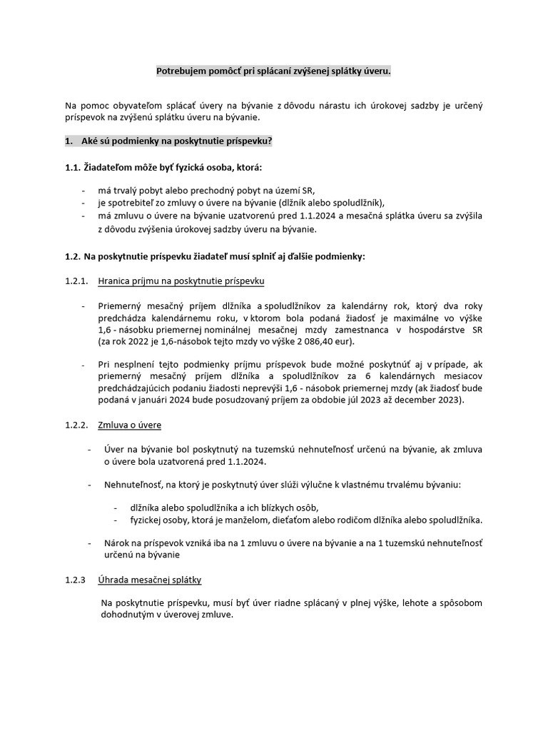 Priloha K Ziadosti - Informacia Pre Klienta2 | PDF