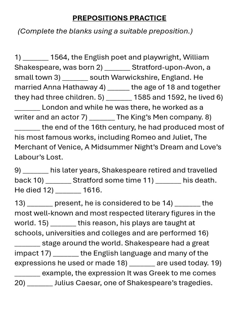 6 1 Prepositions Practice Pdf
