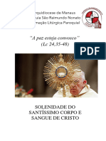 SOLENIDADE DO SANTÍSSIMO CORPO E SANGUE DE CRISTO