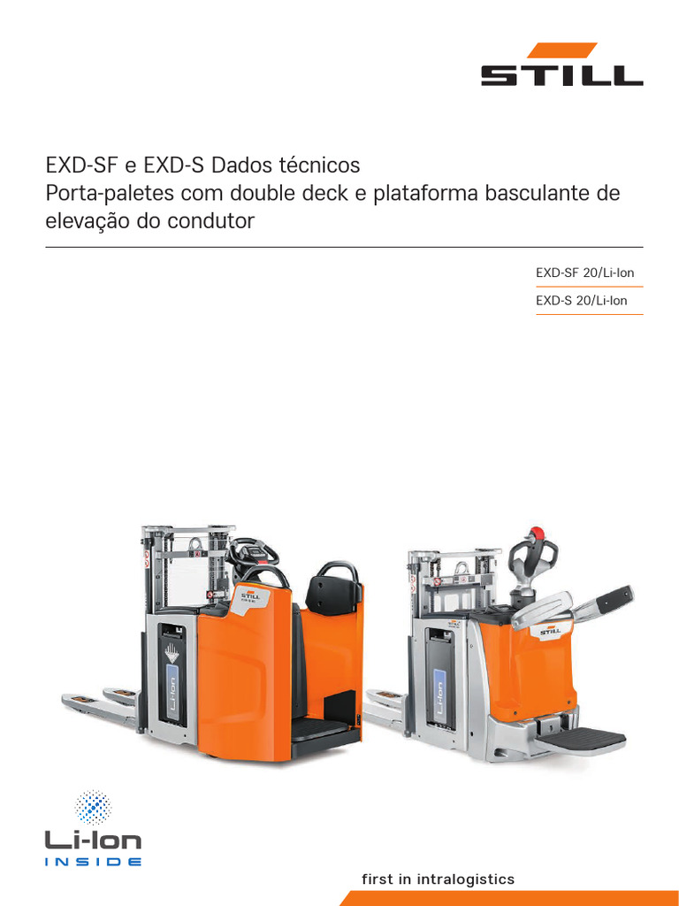 Porta-paletes EXD-SF e EXD-S: Especificações | PDF | Motores