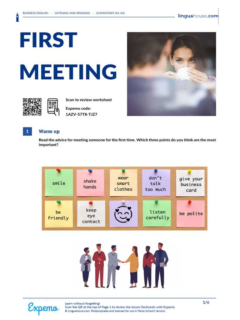 Business English: First Meeting Basics | PDF | Human Communication