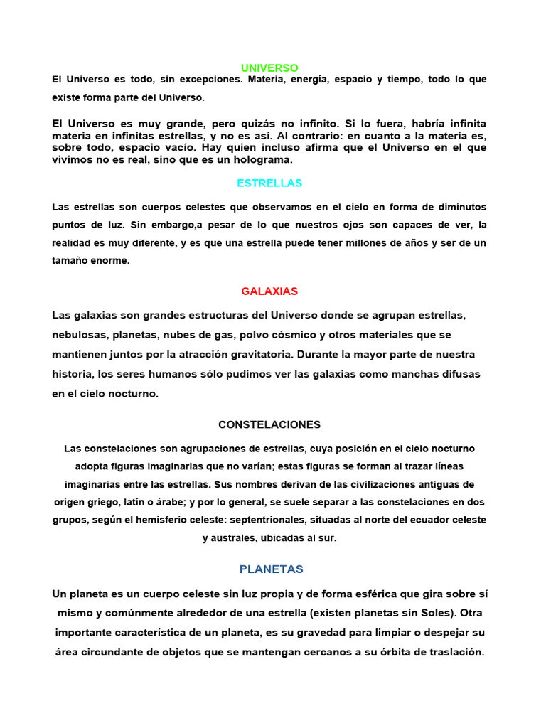 Explorando el Universo y sus Cuerpos Celestes | PDF | Luna | Sistema solar
