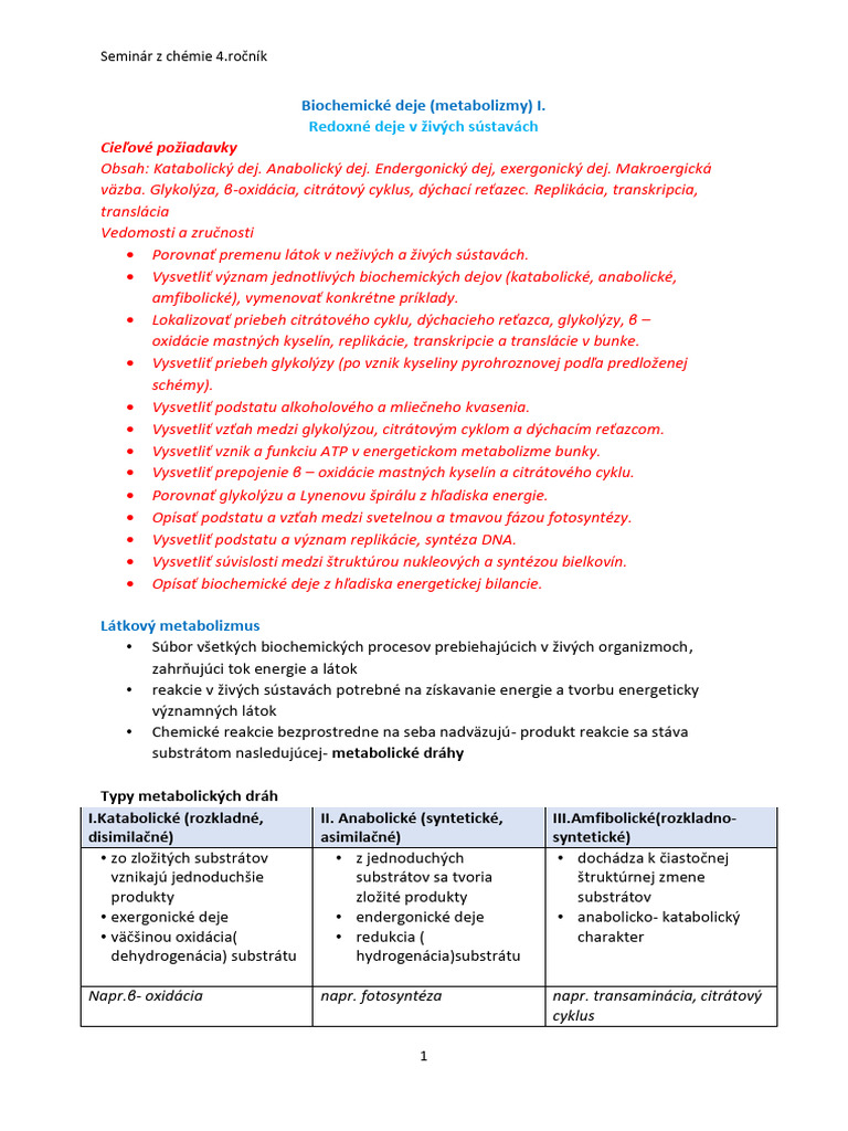 Biochemicke Deje | PDF