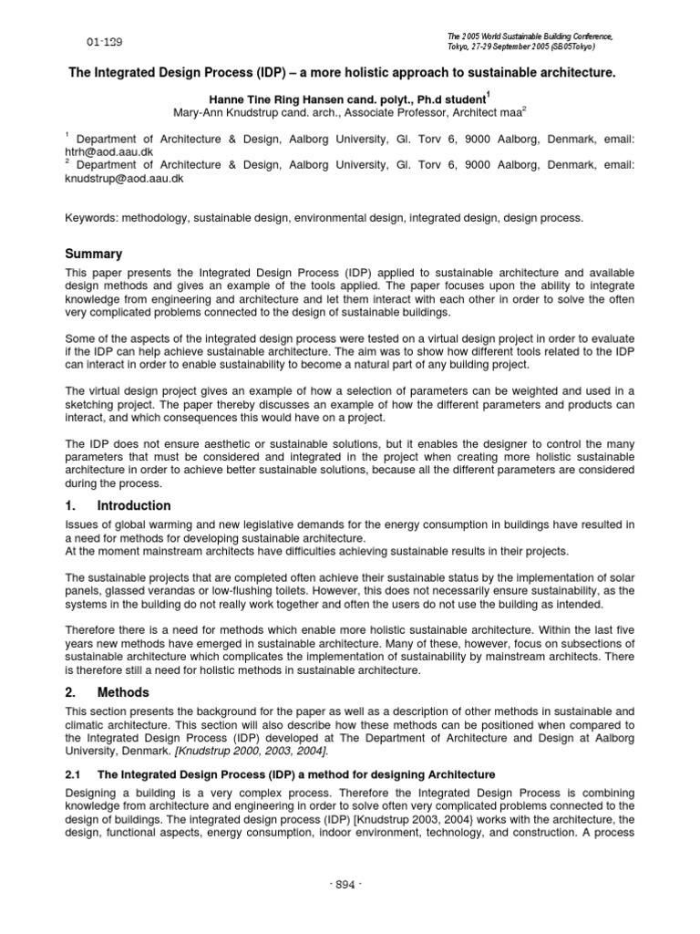 Holistic Integrated Design in Architecture | PDF | Sustainability ...