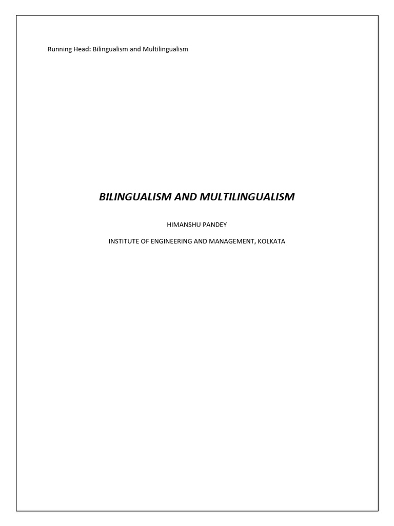 Benefits and Challenges of Bilingualism | PDF | Multilingualism | Fluency