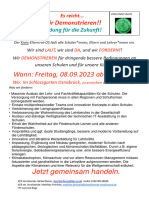 Flyer Demo, Bildung Für Die Zukunft Am 08.09.2023
