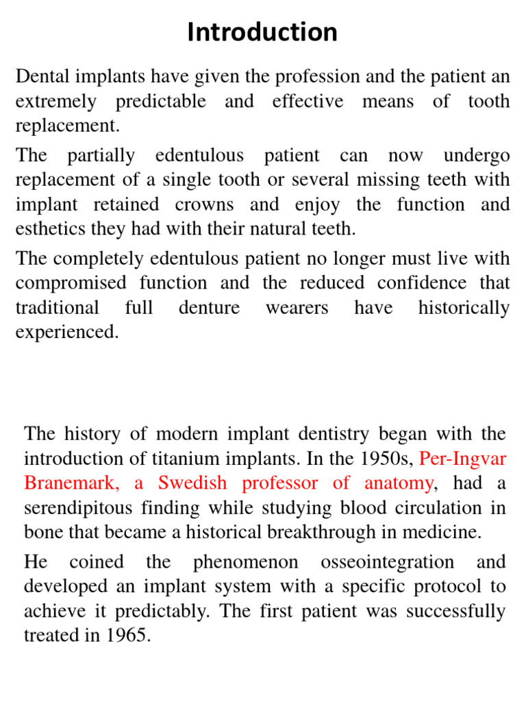 Dental Implant Design and Osseointegration | PDF | Dental Implant ...