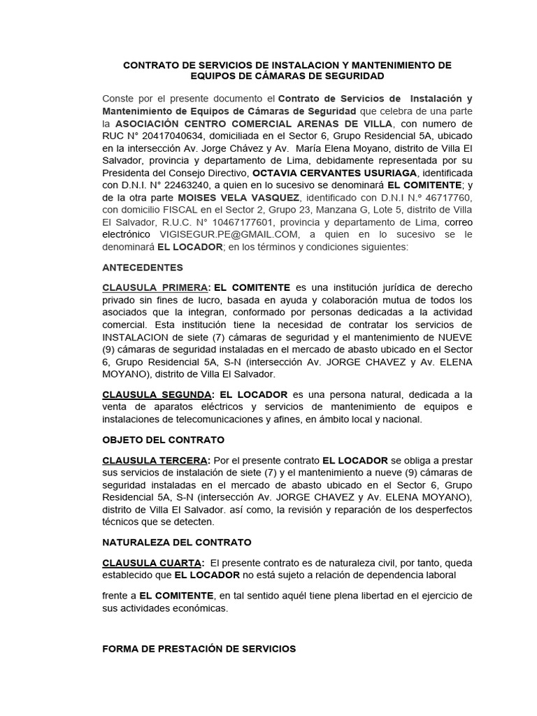 Mcdo ARENAS DE VILLA Contrato PDF
