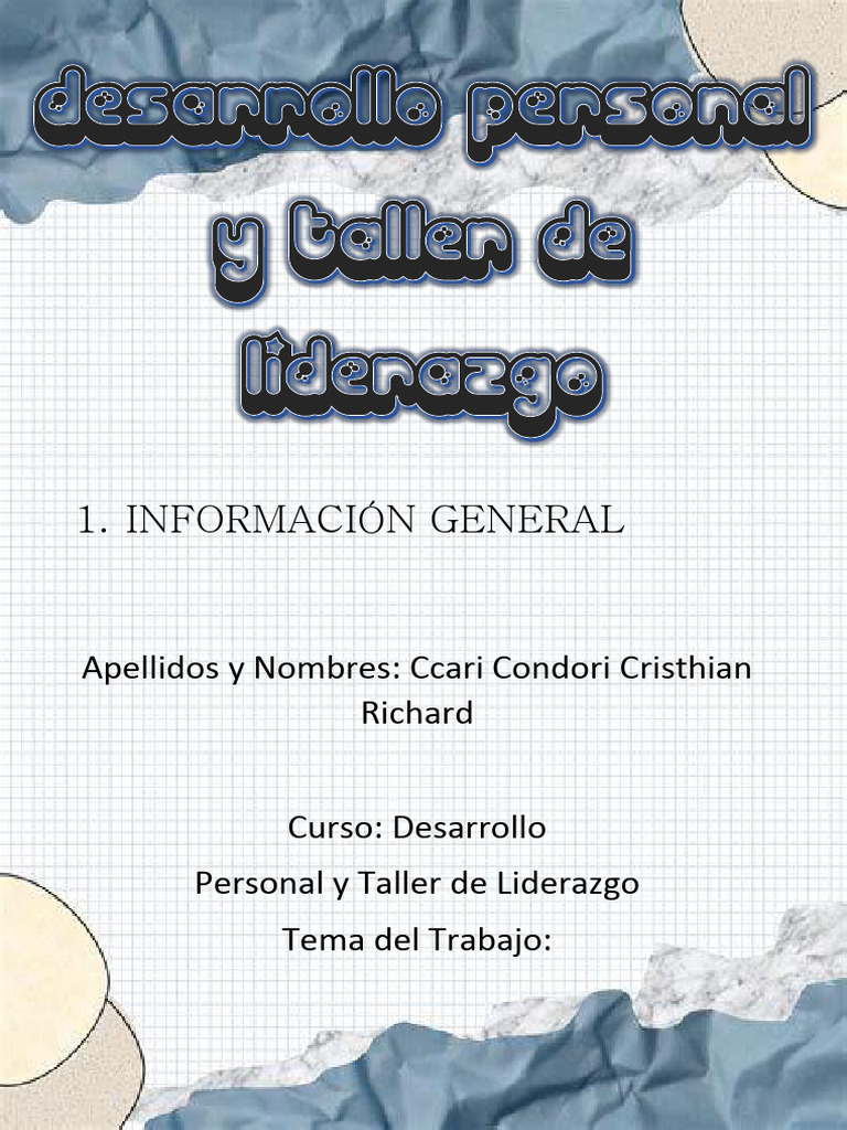 Desarrollo Personal y Taller de Liderazgo | PDF | Las emociones ...
