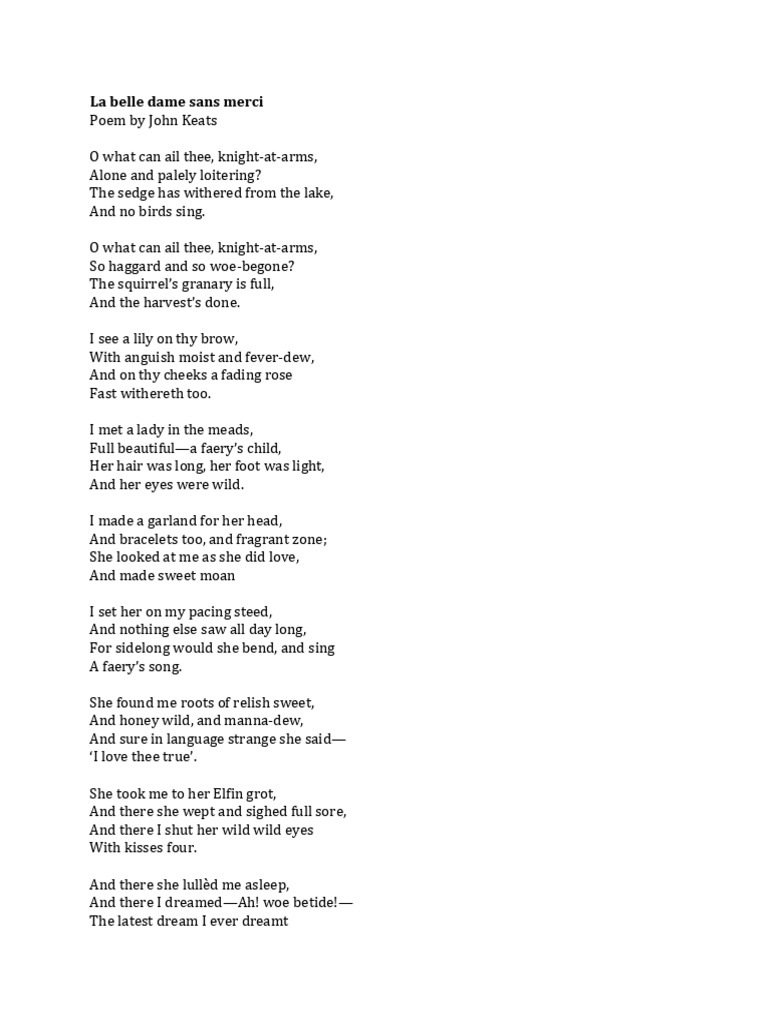 Belle Dame-Text | PDF