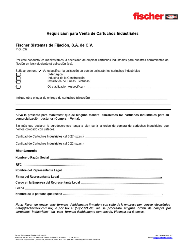 Formulario Carta Fischer 2023 - 230308 - 171014 | PDF