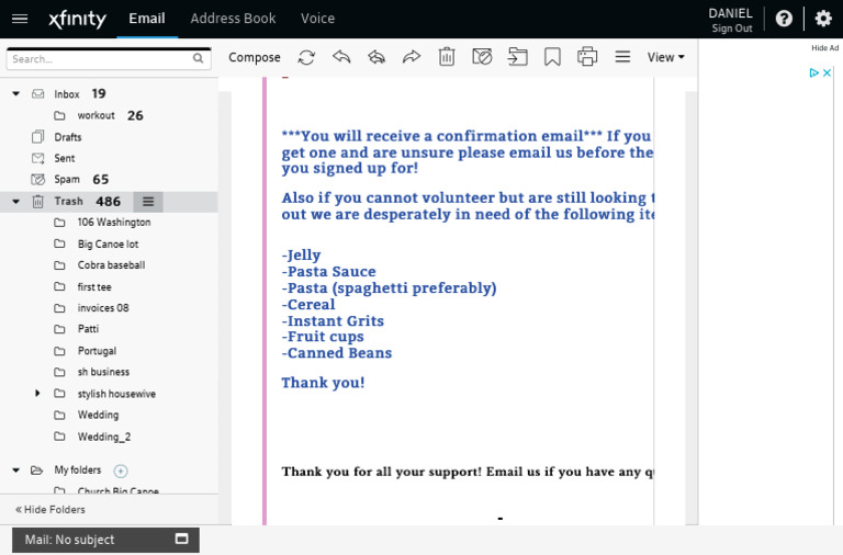 Trash - Mail - Danandcath@Comcast - Net - Xfinity Connect | PDF ...