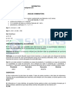 Matemática Combinatória Fatorial Permutações