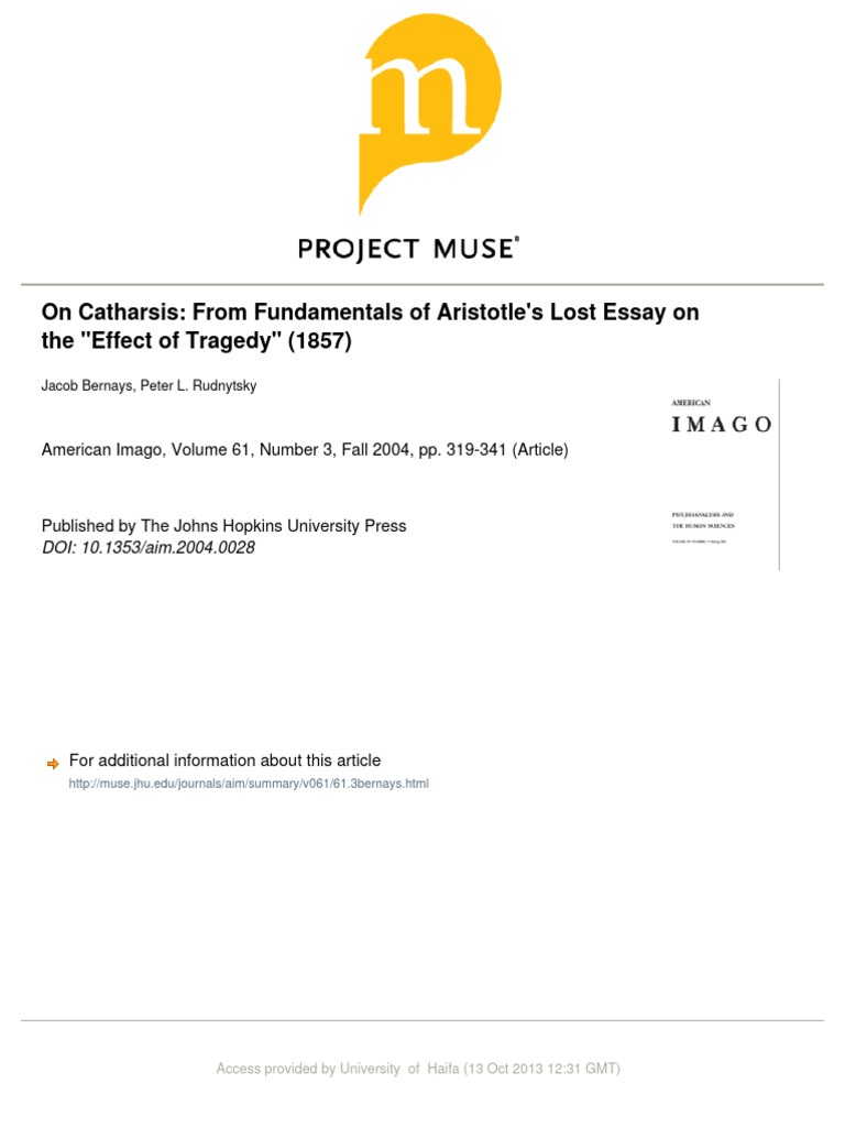 Jacob Bernays PDF Tragedy Aristotle