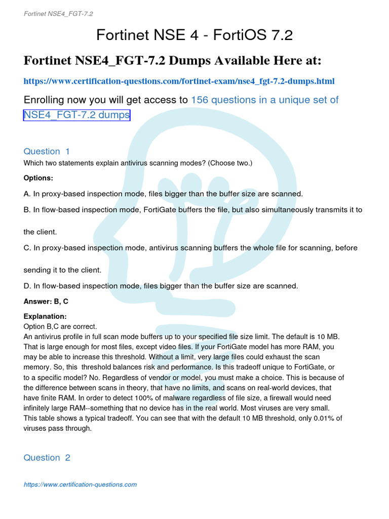 Nse4 fgt-7.2 PDF | PDF | Transmission Control Protocol