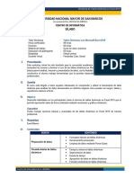 Syllabus - CV - Workshop Tablas Dinámicas Con Microsoft Excel 2019